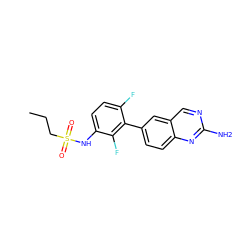 CCCS(=O)(=O)Nc1ccc(F)c(-c2ccc3nc(N)ncc3c2)c1F ZINC000084602978