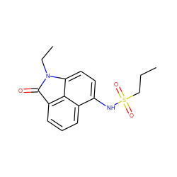 CCCS(=O)(=O)Nc1ccc2c3c(cccc13)C(=O)N2CC ZINC000653738944