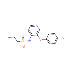 CCCS(=O)(=O)Nc1ccncc1Oc1ccc(Cl)cc1 ZINC000013586682