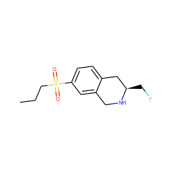 CCCS(=O)(=O)c1ccc2c(c1)CN[C@H](CF)C2 ZINC000014951694