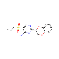 CCCS(=O)(=O)c1cnc([C@H]2COc3ccccc3O2)nc1N ZINC000000171041