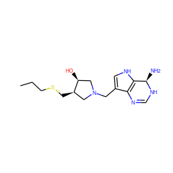 CCCSC[C@@H]1CN(Cc2c[nH]c3c2N=CN[C@@H]3N)C[C@@H]1O ZINC000028465719