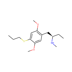 CCCSc1cc(OC)c(C[C@@H](CC)NC)cc1OC ZINC000013641811