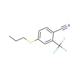 CCCSc1ccc(C#N)c(C(F)(F)F)c1 ZINC000036805640