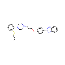 CCCSc1ccccc1N1CCN(CCCOc2ccc(-c3nc4ccccc4[nH]3)cc2)CC1 ZINC000026574734