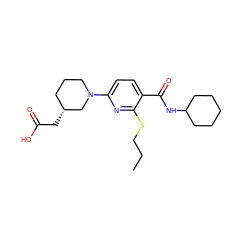 CCCSc1nc(N2CCC[C@@H](CC(=O)O)C2)ccc1C(=O)NC1CCCCC1 ZINC000095575356