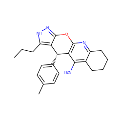 CCCc1[nH]nc2c1[C@@H](c1ccc(C)cc1)c1c(nc3c(c1N)CCCC3)O2 ZINC001772632339