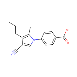 CCCc1c(C#N)cn(-c2ccc(C(=O)O)cc2)c1C ZINC000200832473