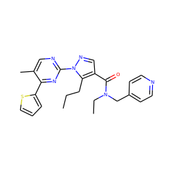 CCCc1c(C(=O)N(CC)Cc2ccncc2)cnn1-c1ncc(C)c(-c2cccs2)n1 ZINC000096273284