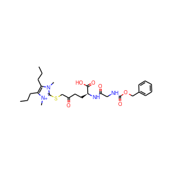 CCCc1c(CCC)[n+](C)c(SCC(=O)CC[C@H](NC(=O)CNC(=O)OCc2ccccc2)C(=O)O)n1C ZINC000096282454