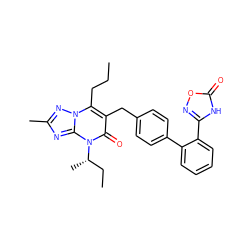 CCCc1c(Cc2ccc(-c3ccccc3-c3noc(=O)[nH]3)cc2)c(=O)n([C@@H](C)CC)c2nc(C)nn12 ZINC000096178228