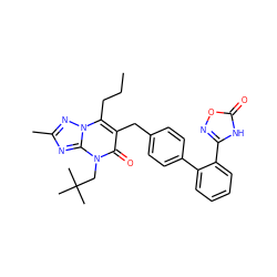 CCCc1c(Cc2ccc(-c3ccccc3-c3noc(=O)[nH]3)cc2)c(=O)n(CC(C)(C)C)c2nc(C)nn12 ZINC000096178217