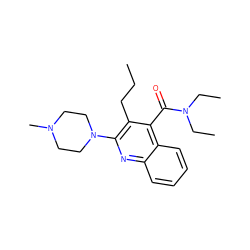 CCCc1c(N2CCN(C)CC2)nc2ccccc2c1C(=O)N(CC)CC ZINC000013644324