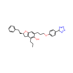 CCCc1c(O)c(CCCOc2ccc(C3N=NN=N3)cc2)cc2c1C[C@@H](CCc1ccccc1)O2 ZINC000028760645