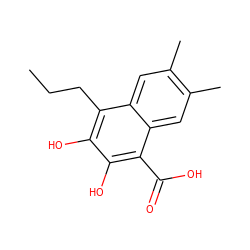 CCCc1c(O)c(O)c(C(=O)O)c2cc(C)c(C)cc12 ZINC000013435952