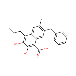 CCCc1c(O)c(O)c(C(=O)O)c2cc(Cc3ccccc3)c(C)cc12 ZINC000013435956