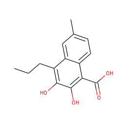 CCCc1c(O)c(O)c(C(=O)O)c2ccc(C)cc12 ZINC000013781254