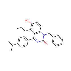 CCCc1c(O)ccc2c1c(-c1ccc(C(C)C)cc1)nc(=O)n2Cc1ccccc1 ZINC000045364528