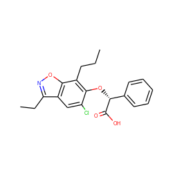 CCCc1c(O[C@@H](C(=O)O)c2ccccc2)c(Cl)cc2c(CC)noc12 ZINC000013539300