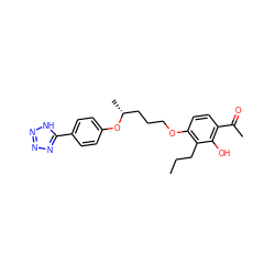 CCCc1c(OCCC[C@@H](C)Oc2ccc(-c3nnn[nH]3)cc2)ccc(C(C)=O)c1O ZINC000028386624