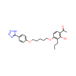 CCCc1c(OCCCCCOc2ccc(-c3nnn[nH]3)cc2)ccc(C(C)=O)c1O ZINC000028367597