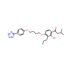 CCCc1c(OCCCCOc2ccc(-c3nn[nH]n3)cc2)ccc(C(=O)CC(C)C)c1O ZINC000013582299