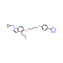 CCCc1c(OCCCCOc2ccc(-c3nnn[nH]3)cc2)ccc2c1ccn2CC1CC1 ZINC000028461206