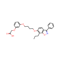 CCCc1c(OCCCCOc2cccc(OCC(=O)O)c2)ccc2c(-c3ccccc3)noc12 ZINC000012358253