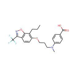 CCCc1c(OCCCN(C)c2ccc(C(=O)O)cc2)ccc2c(C(F)(F)F)noc12 ZINC000038157665