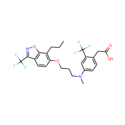 CCCc1c(OCCCN(C)c2ccc(CC(=O)O)c(C(F)(F)F)c2)ccc2c(C(F)(F)F)noc12 ZINC000037866920