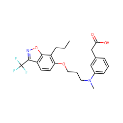 CCCc1c(OCCCN(C)c2cccc(CC(=O)O)c2)ccc2c(C(F)(F)F)noc12 ZINC000034717661