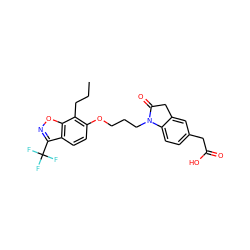 CCCc1c(OCCCN2C(=O)Cc3cc(CC(=O)O)ccc32)ccc2c(C(F)(F)F)noc12 ZINC000035863073