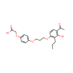 CCCc1c(OCCCOc2ccc(OCC(=O)O)cc2)ccc(C(C)=O)c1O ZINC000002541693