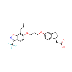 CCCc1c(OCCCOc2ccc3c(c2)CC[C@H]3CC(=O)O)ccc2c(C(F)(F)F)noc12 ZINC000014977222