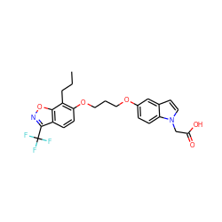 CCCc1c(OCCCOc2ccc3c(ccn3CC(=O)O)c2)ccc2c(C(F)(F)F)noc12 ZINC000013677960