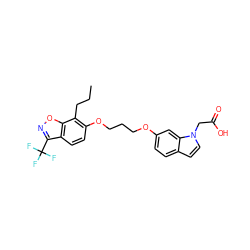 CCCc1c(OCCCOc2ccc3ccn(CC(=O)O)c3c2)ccc2c(C(F)(F)F)noc12 ZINC000013677962