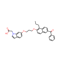 CCCc1c(OCCCOc2ccc3ccn(CC(=O)O)c3c2)ccc2cc(C(=O)c3ccccc3)ccc12 ZINC000013681522