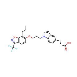 CCCc1c(OCCCn2ccc3cc(CCC(=O)O)ccc32)ccc2c(C(F)(F)F)noc12 ZINC000034717662