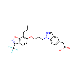 CCCc1c(OCCCn2ncc3cc(CC(=O)O)ccc32)ccc2c(C(F)(F)F)noc12 ZINC000035952520