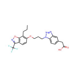 CCCc1c(OCCCn2nnc3cc(CC(=O)O)ccc32)ccc2c(C(F)(F)F)noc12 ZINC000037866922