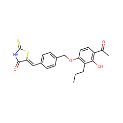 CCCc1c(OCc2ccc(/C=C3\SC(=S)NC3=O)cc2)ccc(C(C)=O)c1O ZINC000026275205