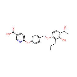 CCCc1c(OCc2ccc(Oc3ccc(C(=O)O)cn3)cc2)ccc(C(C)=O)c1O ZINC000148020252