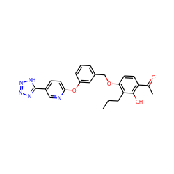 CCCc1c(OCc2cccc(Oc3ccc(-c4nnn[nH]4)cn3)c2)ccc(C(C)=O)c1O ZINC000148701886