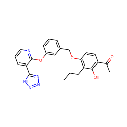 CCCc1c(OCc2cccc(Oc3ncccc3-c3nnn[nH]3)c2)ccc(C(C)=O)c1O ZINC000149655706