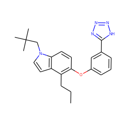 CCCc1c(Oc2cccc(-c3nnn[nH]3)c2)ccc2c1ccn2CC(C)(C)C ZINC000028462815