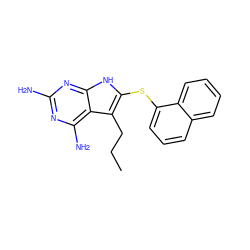 CCCc1c(Sc2cccc3ccccc23)[nH]c2nc(N)nc(N)c12 ZINC000040407799