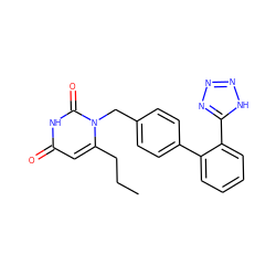 CCCc1cc(=O)[nH]c(=O)n1Cc1ccc(-c2ccccc2-c2nnn[nH]2)cc1 ZINC000026178116