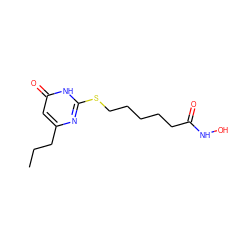 CCCc1cc(=O)[nH]c(SCCCCCC(=O)NO)n1 ZINC000028527253