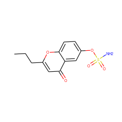 CCCc1cc(=O)c2cc(OS(N)(=O)=O)ccc2o1 ZINC000013491329