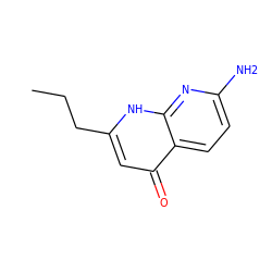 CCCc1cc(=O)c2ccc(N)nc2[nH]1 ZINC000013579588